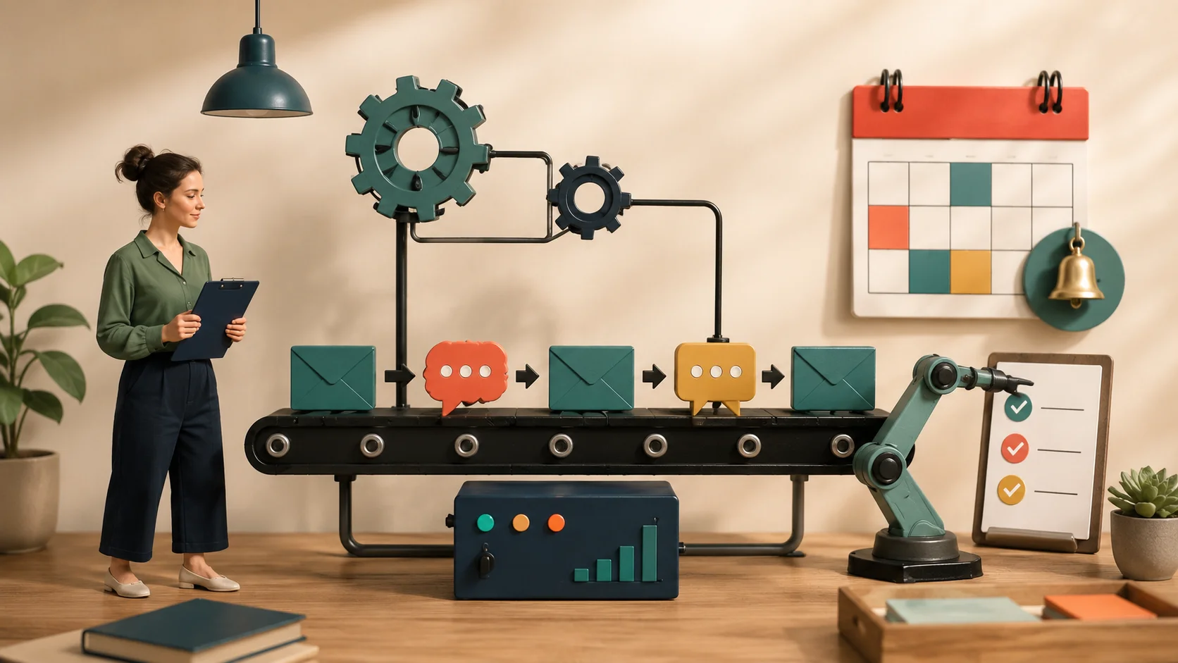 Illustration of an automated CRM and patient communication workflow